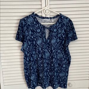 Canyon Retreat Short sleeved Tee 1X Navy